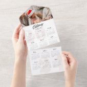 Invitation Tout En Un Photo 2024 Calendrier Script Joyeux Noël (Déchirure)