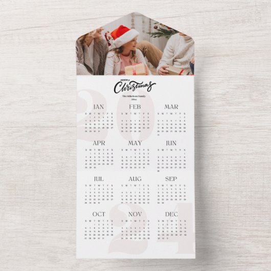 Invitation Tout En Un Photo 2024 Calendrier Script Joyeux Noël (À l'intérieur)