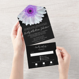 Invitation Tout En Un Photo Back Purple Pink Gerber Simple Modern