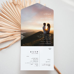 Invitation Tout En Un Photo Boho Moderne Minimaliste Tout en un