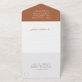 Invitation Tout En Un Photo Boho moderne RSVP QR Code Mariage en terre c (Dehors)