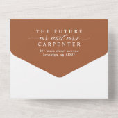Invitation Tout En Un Photo Boho moderne RSVP QR Code Mariage en terre c (Verso)