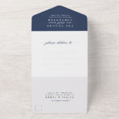 Invitation Tout En Un Photo Boho moderne RSVP QR Code Marine Mariage ble (Dehors)