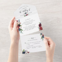 Photo, Bourgogne et Mariage bleu et RSVP perforé