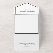 Invitation Tout En Un Photo commémorative funéraire noir et blanc simple (Dehors)