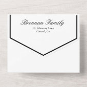 Invitation Tout En Un Photo commémorative funéraire noir et blanc simple (Verso)