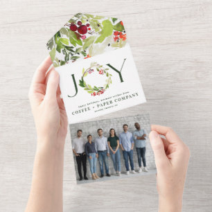 Invitation Tout En Un Photo de joie corporative Watercolor Berries