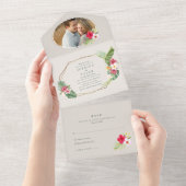 Invitation Tout En Un Photo de mariage de plage tropicale (Déchirure)