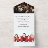 Invitation Tout En Un Photo de Noël Vierge Marie Jesus Poinsettia (À l'intérieur)