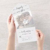 Invitation Tout En Un Photo de réception de mariage Happily Ever After (Déchirure)