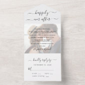 Invitation Tout En Un Photo de réception de mariage Happily Ever After (À l'intérieur)