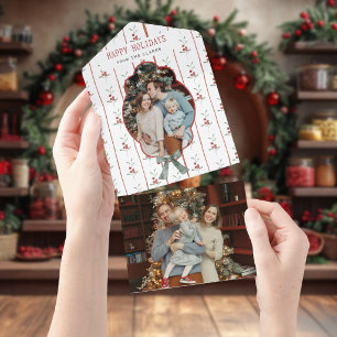 Invitation Tout En Un Photo de ruban vert houx aquarelle cosy