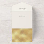 Invitation Tout En Un Photo de vacances Glam Gold Swashes & Arch (Dehors)