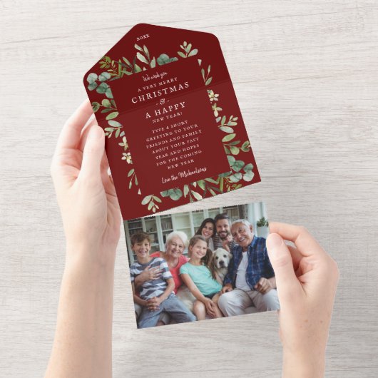 Invitation Tout En Un Photo des voeux de Noël (Déchirure)