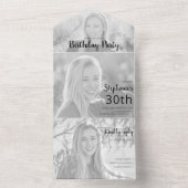 Invitation Tout En Un Photo Élégante Tout En Un Anniversaire (À l'intérieur)