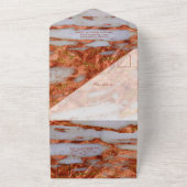 Invitation Tout En Un Photo en terre cuite marbre de cuivre Elégant géom (Dehors)