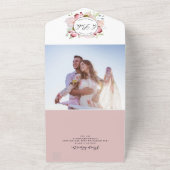 Invitation Tout En Un Photo espagnole Blush Bourgogne Mariage Tear Off R (Dehors)