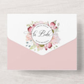 Invitation Tout En Un Photo espagnole Blush Bourgogne Mariage Tear Off R (Verso)
