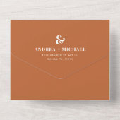 Invitation Tout En Un Photo et Ampersand Mariage QR Code RSVP (Verso)