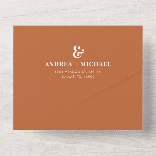 Invitation Tout En Un Photo et Ampersand Mariage QR Code RSVP (Verso)