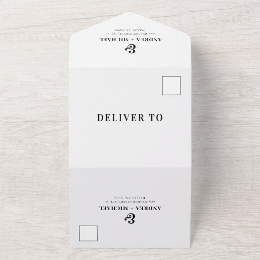 Invitation Tout En Un Photo et Ampersand Mariage QR Code RSVP (Dehors)