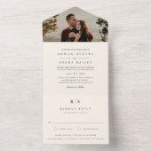 Invitation Tout En Un Photo Mariage classique noir & écrin noir (À l'intérieur)