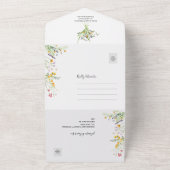 Invitation Tout En Un Photo Mariage fleur sauvage (Dehors)