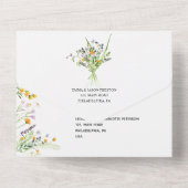 Invitation Tout En Un Photo Mariage fleur sauvage (Verso)