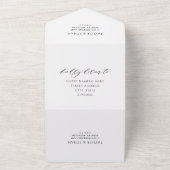 Invitation Tout En Un Photo Mariage noir élégant moderne (Dehors)