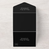 Invitation Tout En Un Photo Mariage noir moderne | Monogramme RSVP (Dehors)
