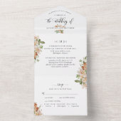 Invitation Tout En Un Photo, Mariage orange brûlé avec RSVP perforé (À l'intérieur)