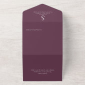 Invitation Tout En Un Photo moderne Bourgogne élégant Code QR (Dehors)
