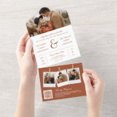 Invitation Tout En Un Photo moderne de Terracotta Ampersand Photo QR Cod (Déchirure)