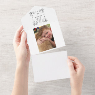 Invitation Tout En Un Photo moderne du 2e anniversaire