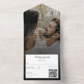 Invitation Tout En Un Photo moderne et Mariage de recouvrement noir (À l'intérieur)