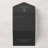 Invitation Tout En Un Photo moderne noir élégant Code QR (Dehors)