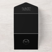 Invitation Tout En Un Photo moderne QR Code Mariage noir (Dehors)