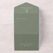 Invitation Tout En Un Photo moderne Sage Green Elegant Code QR (Dehors)