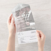 Invitation Tout En Un Photo Moderne Vertical 4 Mariage (Déchirure)