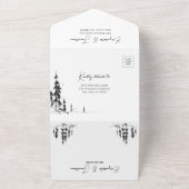 Invitation Tout En Un Photo mountain Forest moderne QR Code RSVP mariage (Dehors)