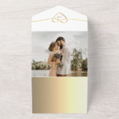 Invitation Tout En Un Photo Or moderne Mariage de code QR (Dehors)