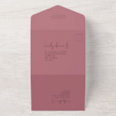 Invitation Tout En Un Photo Overlay QR Code Rose Gold Script Mariage (Dehors)
