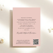 Invitation Tout en un Photo QR Code Blush Mariage Réception