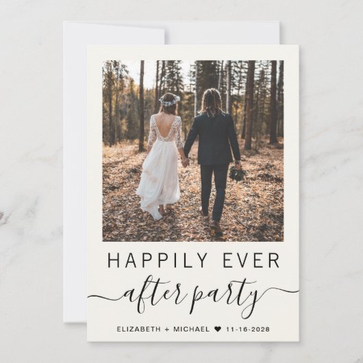 Invitation Tout en un Photo QR Code Cream Mariage Réception (Devant)