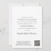 Invitation Tout en un Photo QR Code Mariage Réception (Dos)