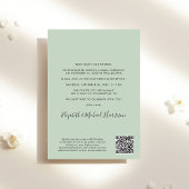 Invitation Tout en un Photo QR Code Sage Mariage Réception