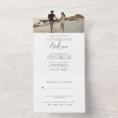 Invitation Tout En Un Photo romantique Mariage moderne (À l'intérieur)