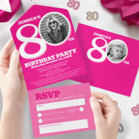 Photo rose graphique dans le 0 du 80e anniversaire
