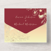 Invitation tout-en-un photo rouge moderne (Verso)