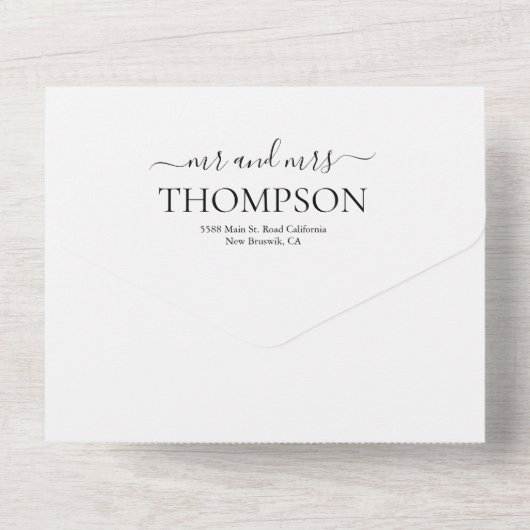Invitation Tout En Un Photo RSVP Mariage tout en un (Verso)